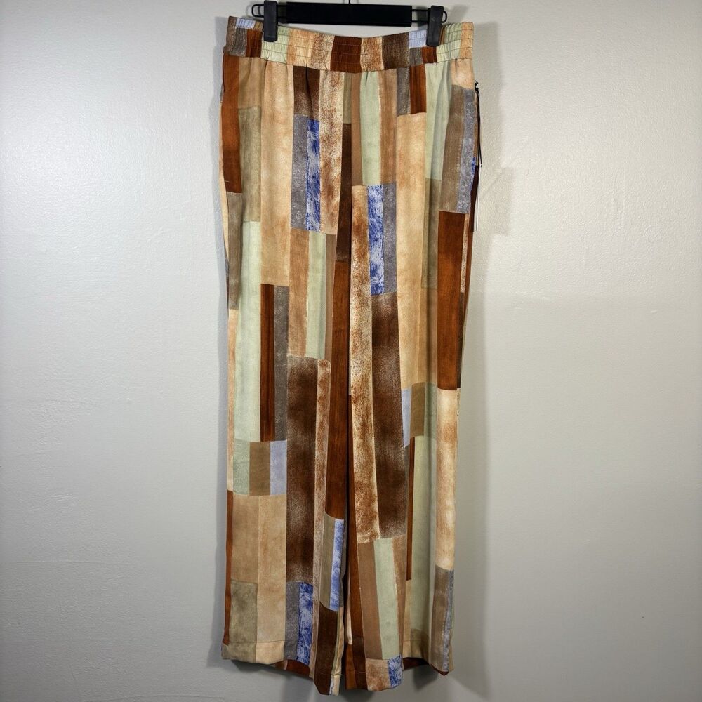 NWT Maison d'Amelie Size 8 Womens Multi Color Pockets Flow Stretch Waist Pants